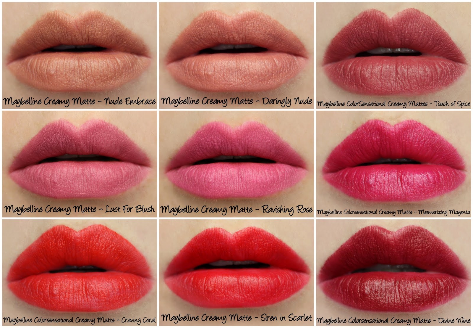 Brown Lipstick Color Chart