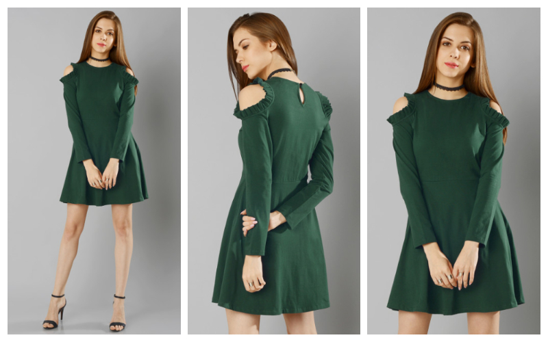 A line green valentine dress