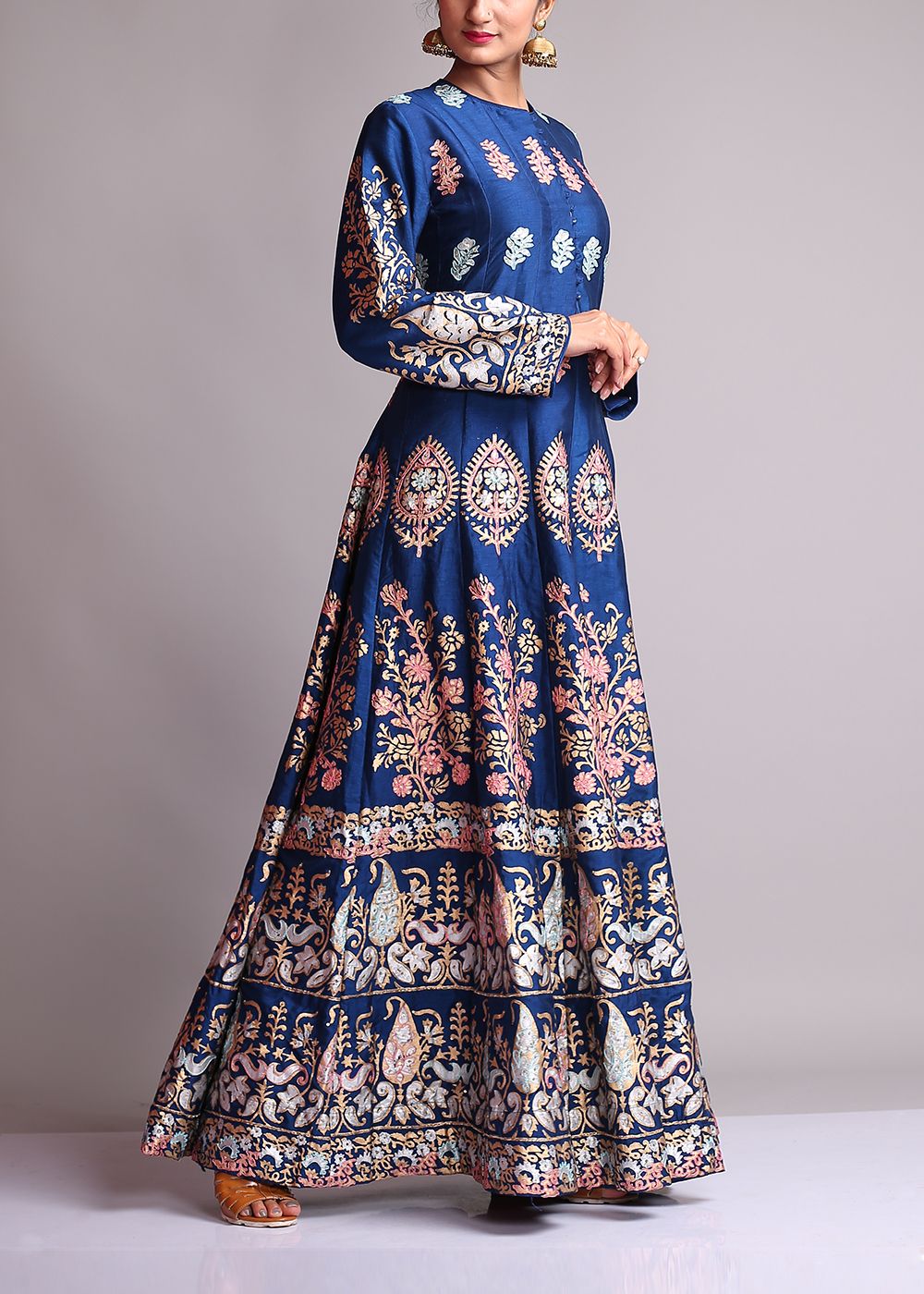 Navy-Blue-Silk-Anarkali-Suit