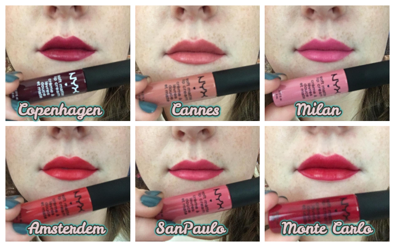 Nyx matte lip cream swatches fair skin