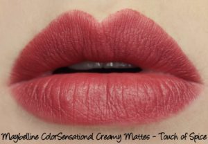 Maybelline Colorsensational Creamy Mattes Touch of Spice lipstick swatch 4