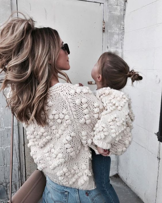 chunky sweaters mother daughter outfits