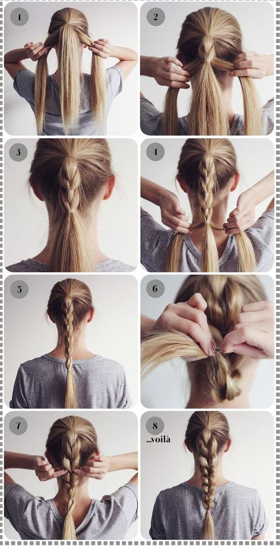 rope braid ponytails
