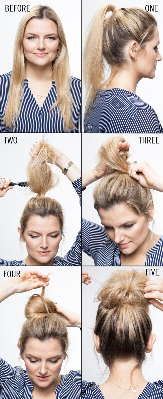 top knot bun hair style