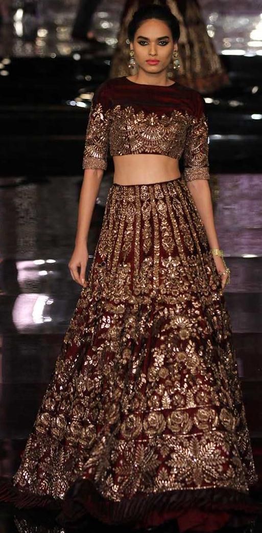 burgundy color manish malhotra bridal collection