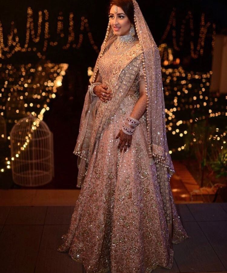 peach lehnga by manish malhotra