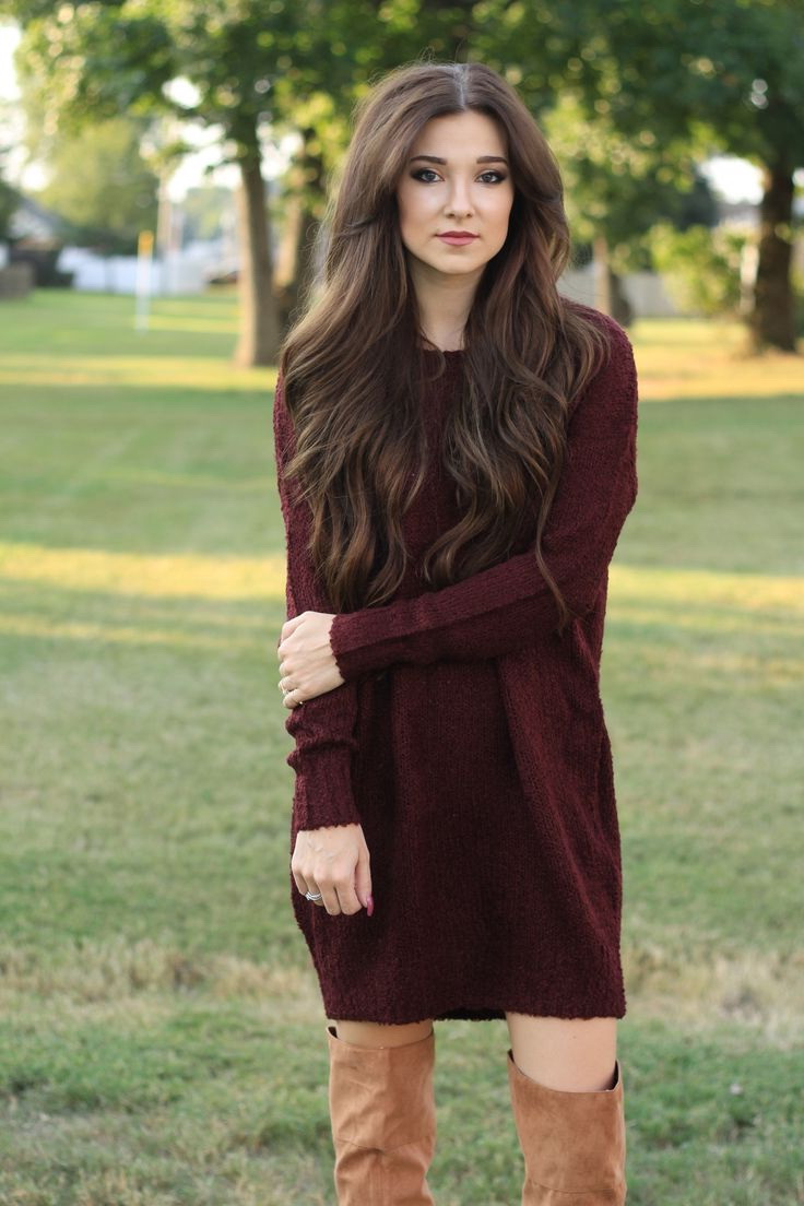Sweater Dress Outfit And Boots