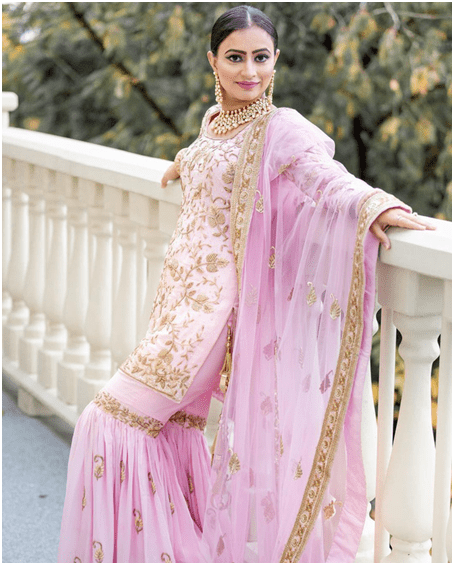 embroidery sharara suit