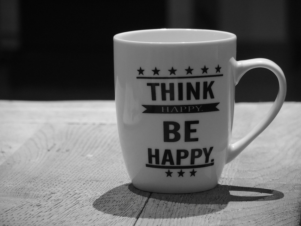 Black White Cup Positive Thinking 2593828
