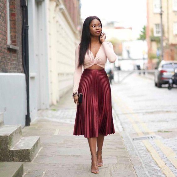 how to style pleated skirt