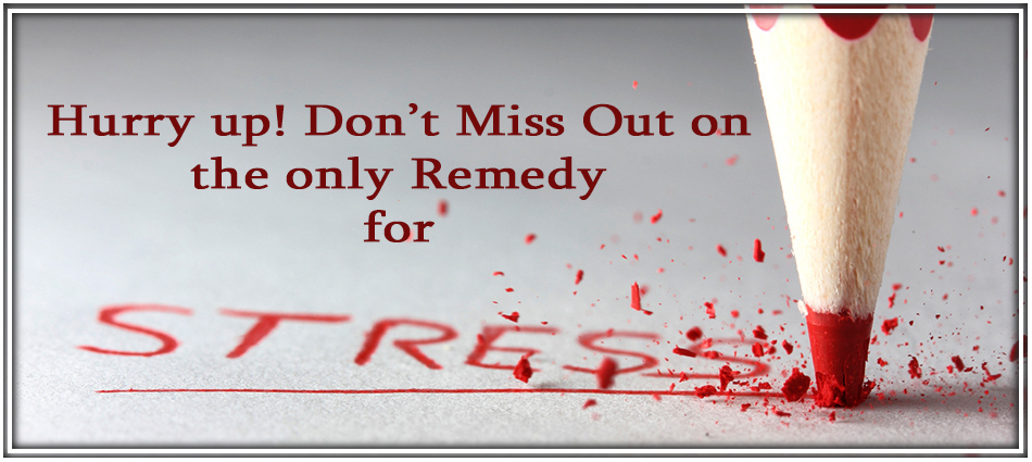 Hurry up! Don’t Miss Out on the only Remedy for Stress