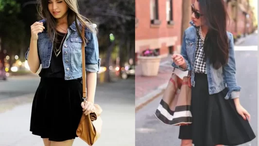 Denim Jacket with a Short Skirt