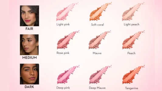 Choose a blush shade based on your skin tone