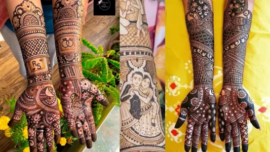 Paneled Peacock Bridal Mehndi Designs